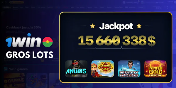 La catégorie des jeux à gros lots du casino propose plus de 500 machines 1win