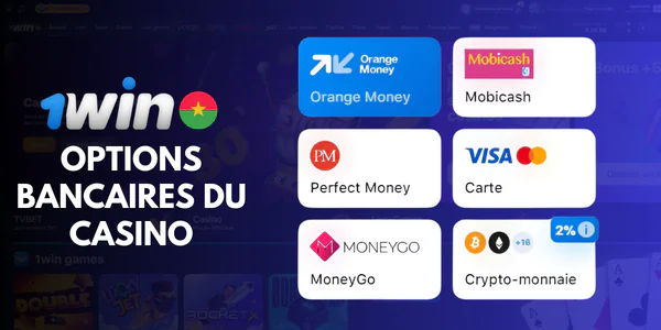 Options bancaires du casino 1win