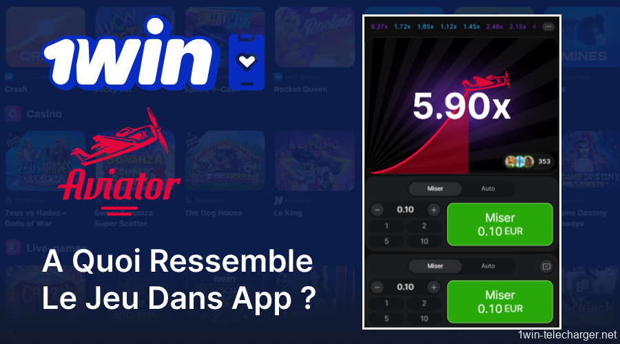 À quoi ressemble le jeu Aviator sur l'application 1win ?