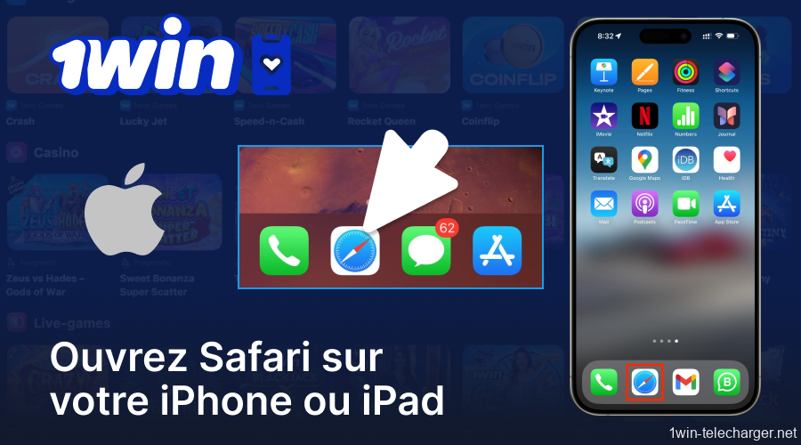 Lancez le navigateur Safari sur votre iPhone ou iPad